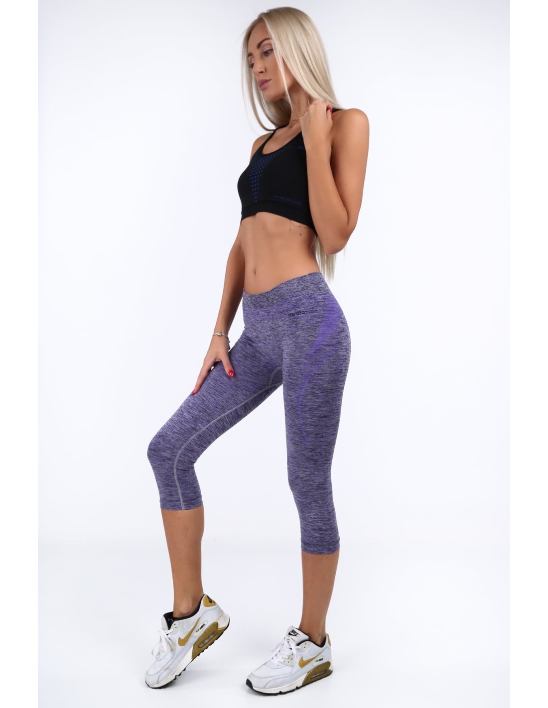 Purple 3/4 fitted sports leggings MR81183 - Online store - Boutique